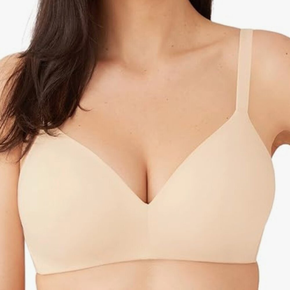 NWT Wacoal womens How Perfect Wire Free T-shirt Bra, sand, 30C